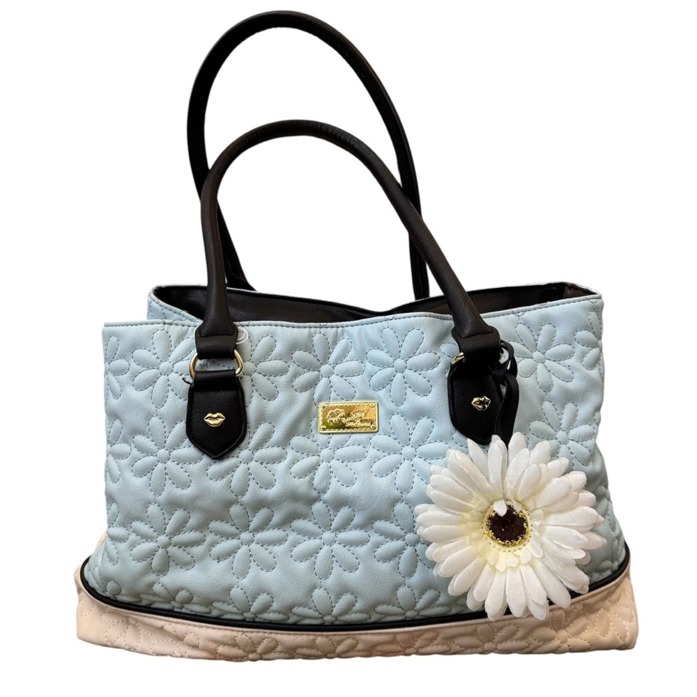 Betsey Johnson Light Blue Floral Tote